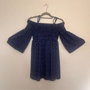 As U Wish Navy Dress with White Speckles